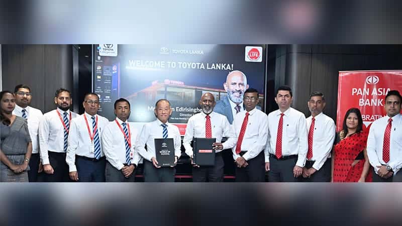 පෑන් ඒෂියා බැංකුව සහ Toyota Lanka එක් වී  පාරිභෝගිකයන්ට විශ්වාසනීය වාහන විසඳුම් පිරිනමයි