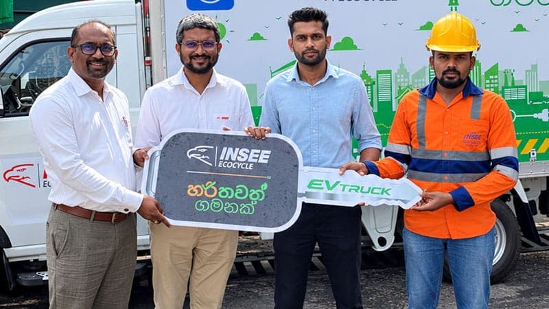 INSEE Ecocycle විද්‍යුත් (EV) අපද්‍රව්‍ය එකතු කිරීමේ ට්‍රක් රථ සමඟ අඛණ්ඩව තිරසර ගමනක